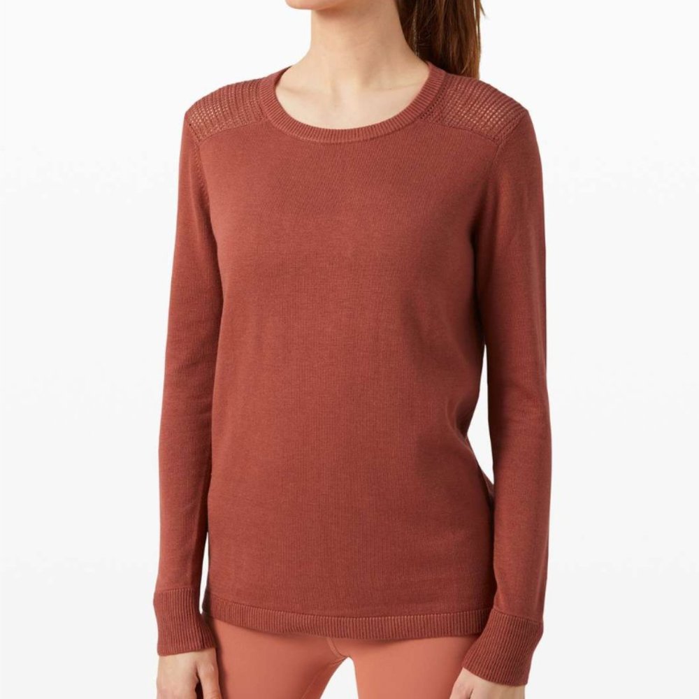 Lululemon Back to Balance Long Sleeve Sweater Rustic Clay BNWT Size 8